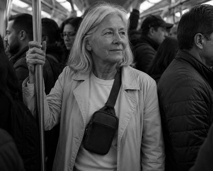 Crossbody bag för värdesaker, svart