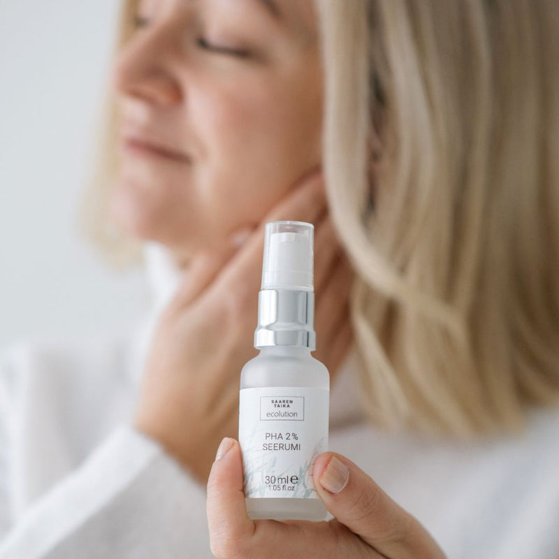 Ecolution, PHA 2% serum, för känslig hud, doftfritt, 97% naturligt, 30ml