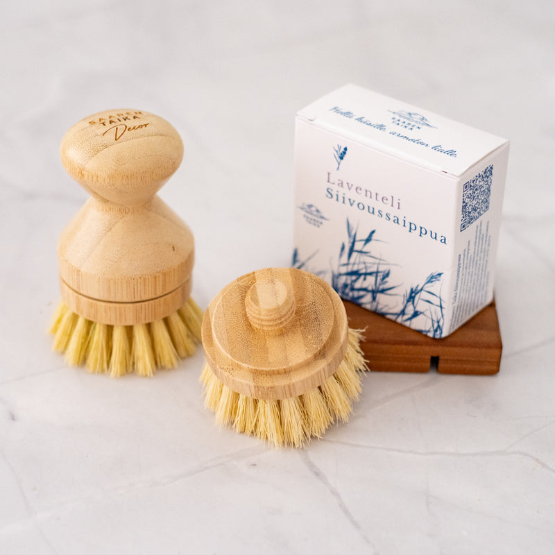 Bambu Rengöringsborste med skruvbart utbyteshuvud - Ekologisk,  innehåller ej bytes borste